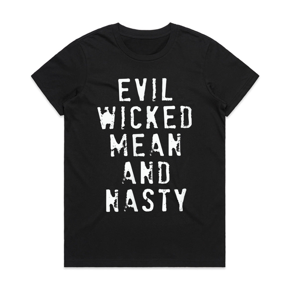 Evil Wicked Mean and Nasty Biker T-Shirt – Bold Vintage Chopper Hot Rod Style
