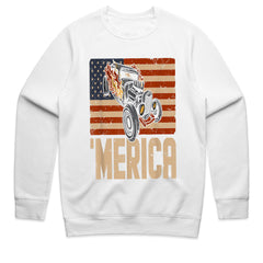 MERICA Hot Rod T-Shirt – Vintage American Flag & Muscle Car Design