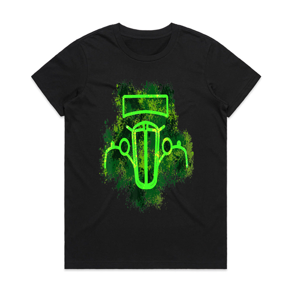 Green Vintage Classic Car Hot Rod Outline Graphic T-Shirt | Retro Hot Rod Design
