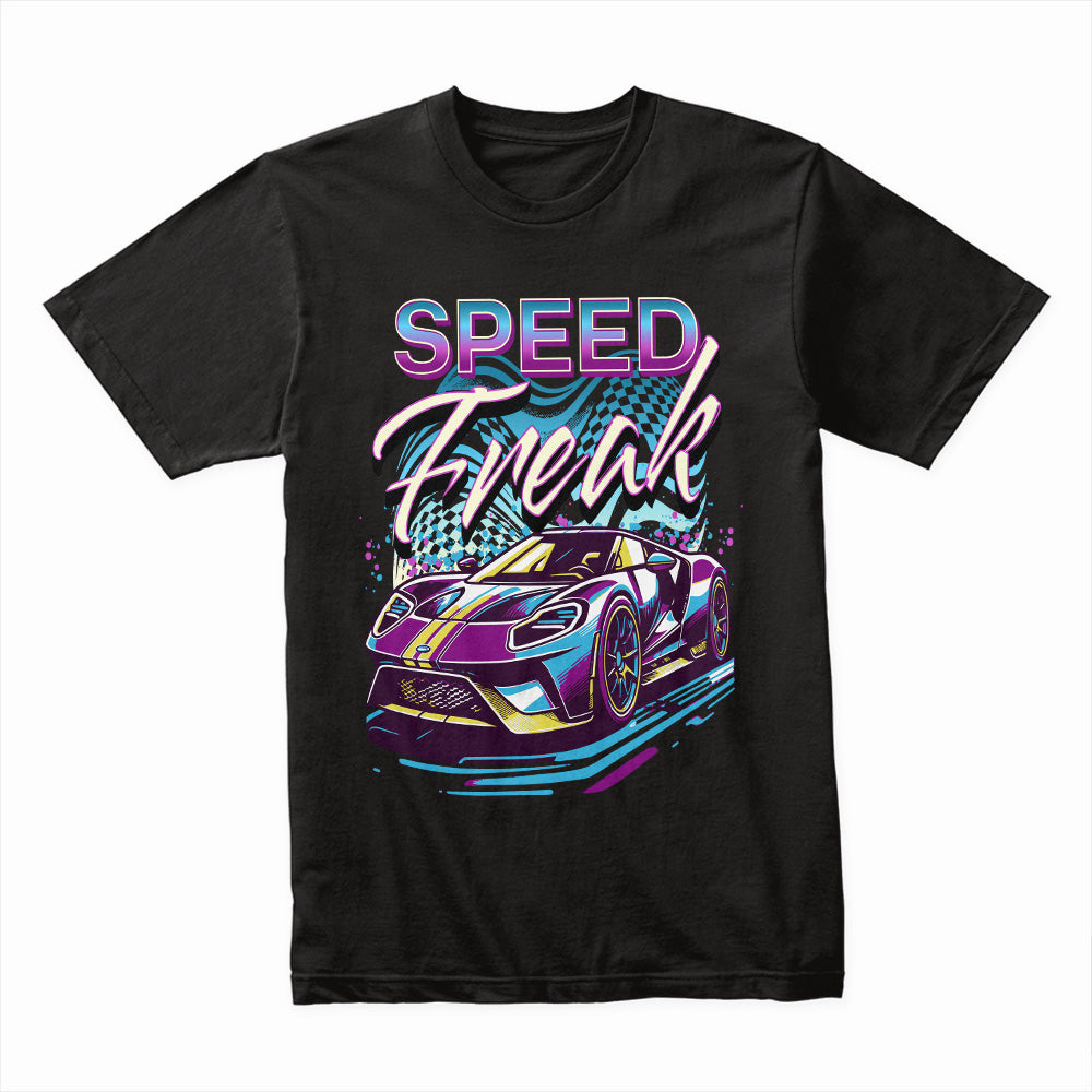 "Speed Freak" Neon Street Racing Sports Car T-Shirt – Futuristic Turbocharged Racer Tee