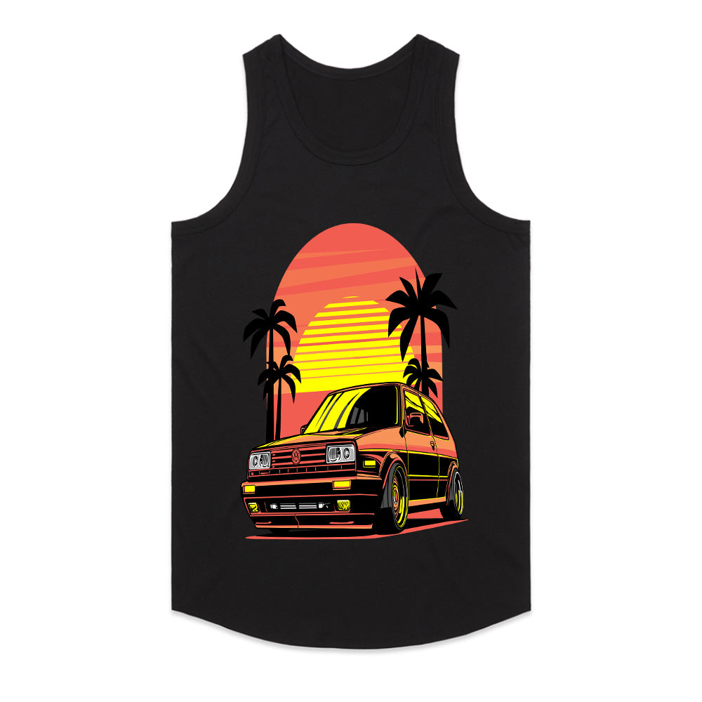 Retro Sunset VW Golf GTI Tee – Classic 80s Vibes