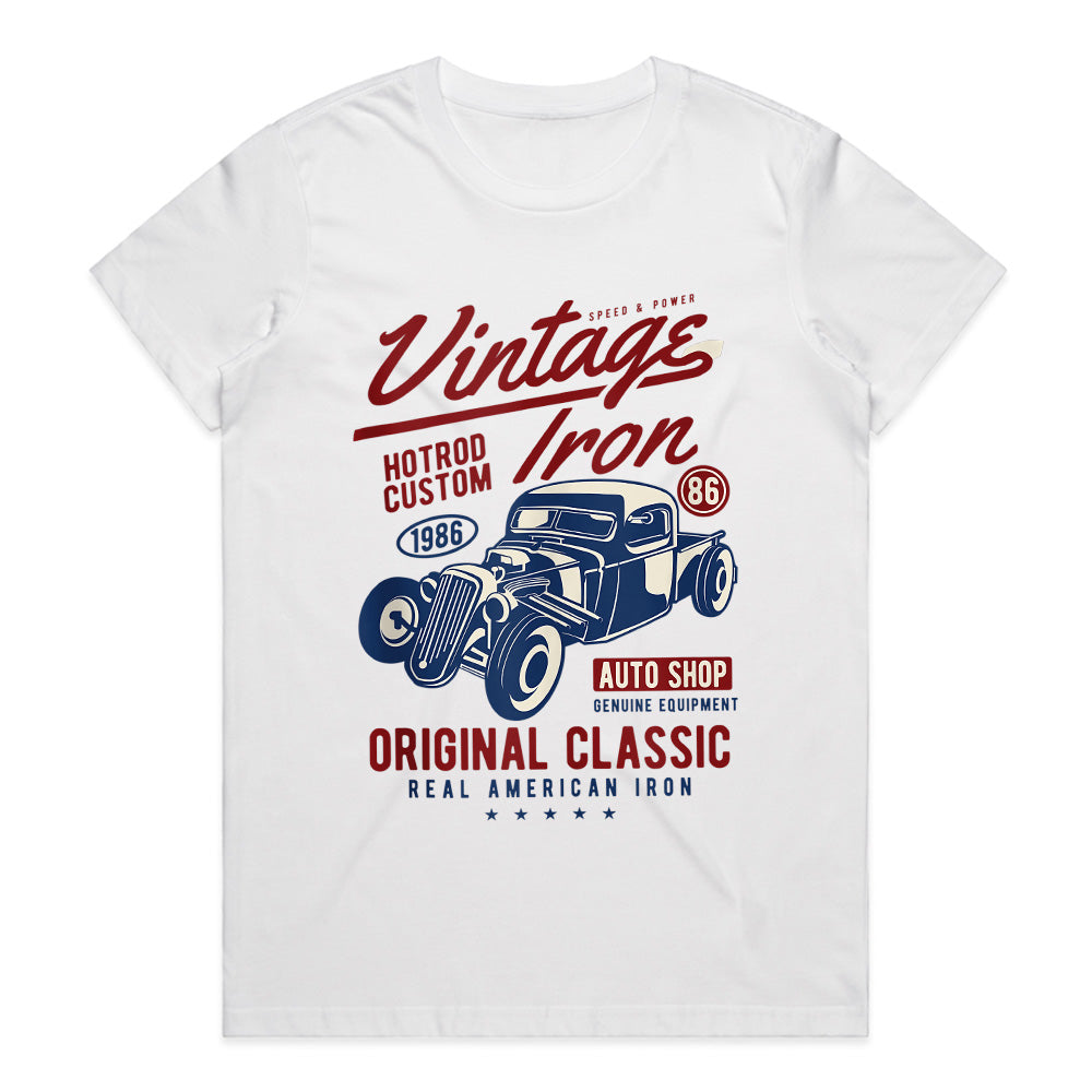 Vintage Iron Hot Rod T-Shirt – Classic American Muscle Car Retro Design