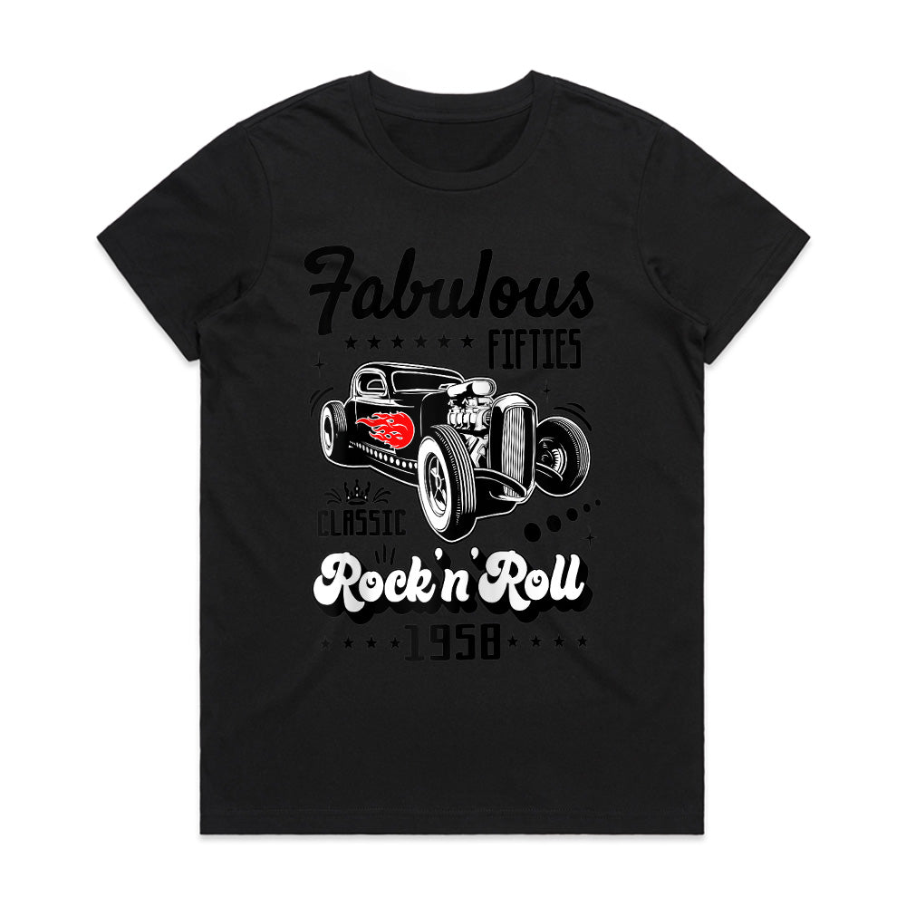 Fabulous Fifties Rock 'n' Roll Hot Rod T-Shirt – Classic Vintage Car & Rebel Style