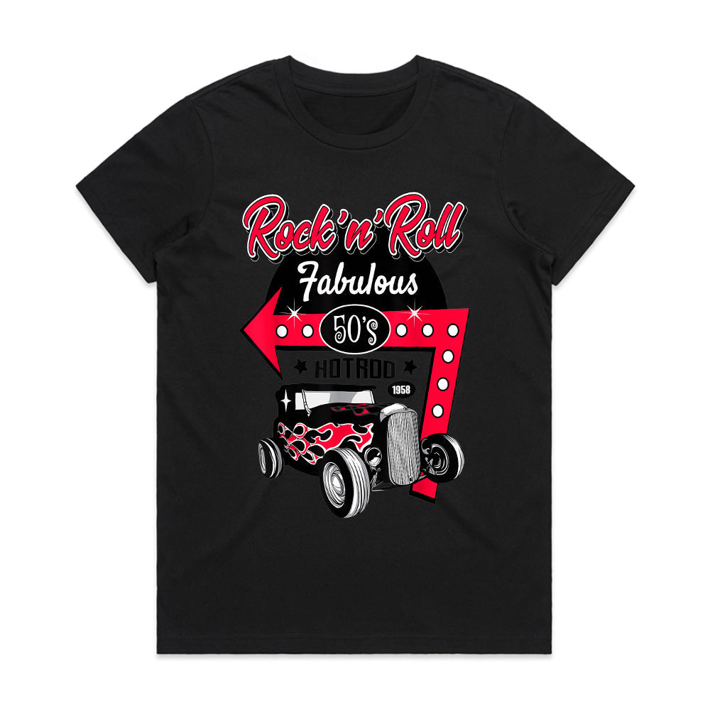 Rock 'n' Roll Fabulous 50s Hot Rod T-Shirt – Vintage Rockabilly Classic Car Tee