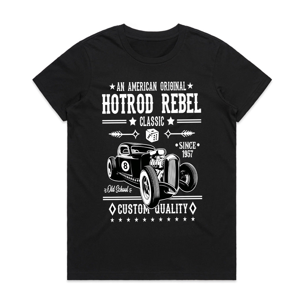 Hotrod Rebel 1957 T-Shirt – Vintage Classic Car Old School Custom Quality Tee