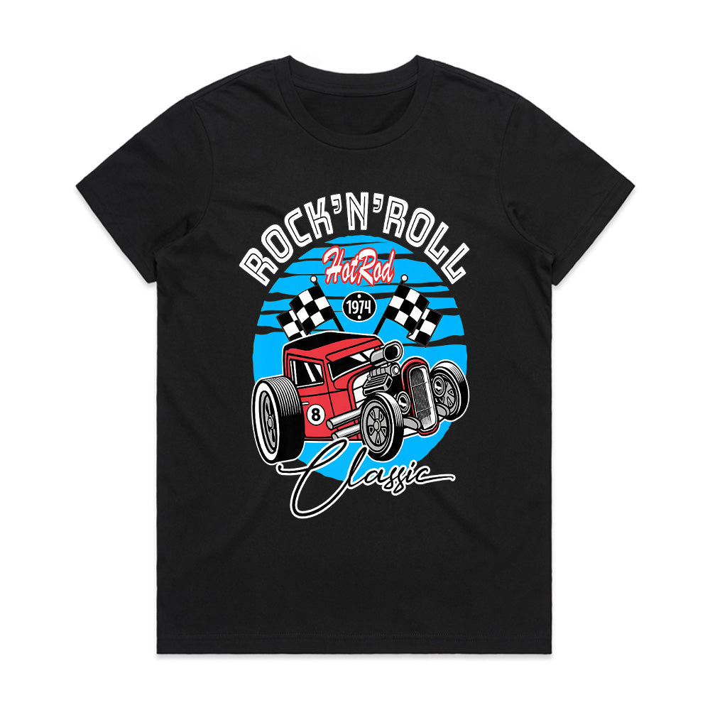 Rock 'n' Roll Classic Hot Rod 1974 T-Shirt – Vintage Racing & Rockabilly Tee