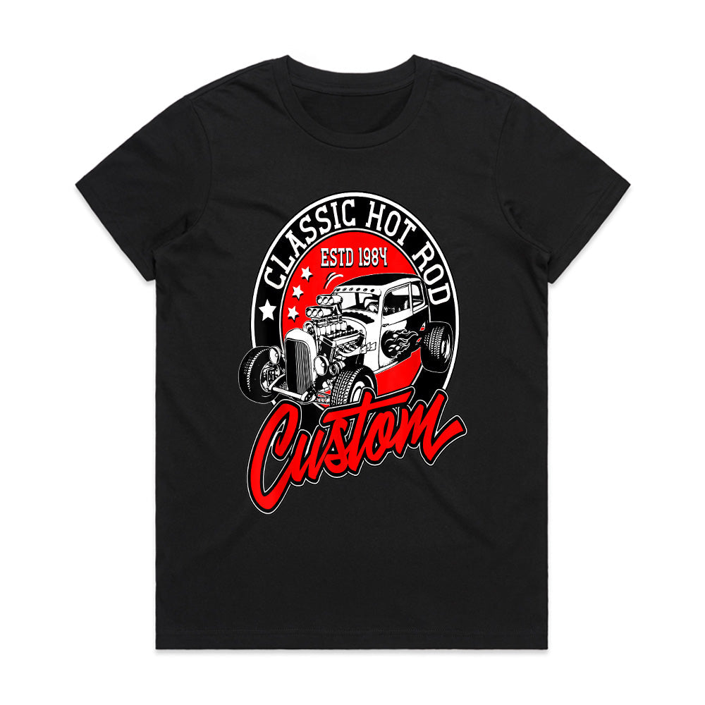 Classic Hot Rod Custom T-Shirt – Vintage 1984 Retro Speed & Muscle Car Tee