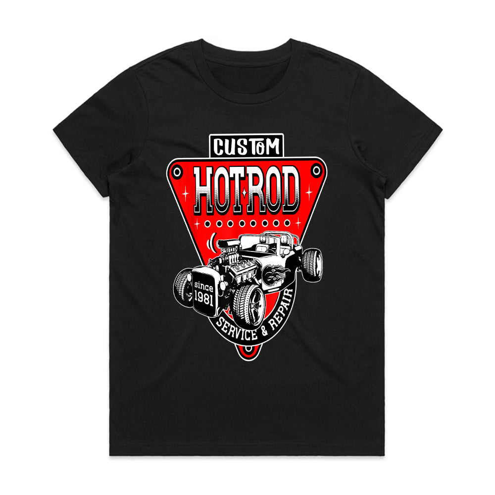 Custom Hot Rod Service & Repair T-Shirt – Vintage 1981 Classic Car Garage Tee
