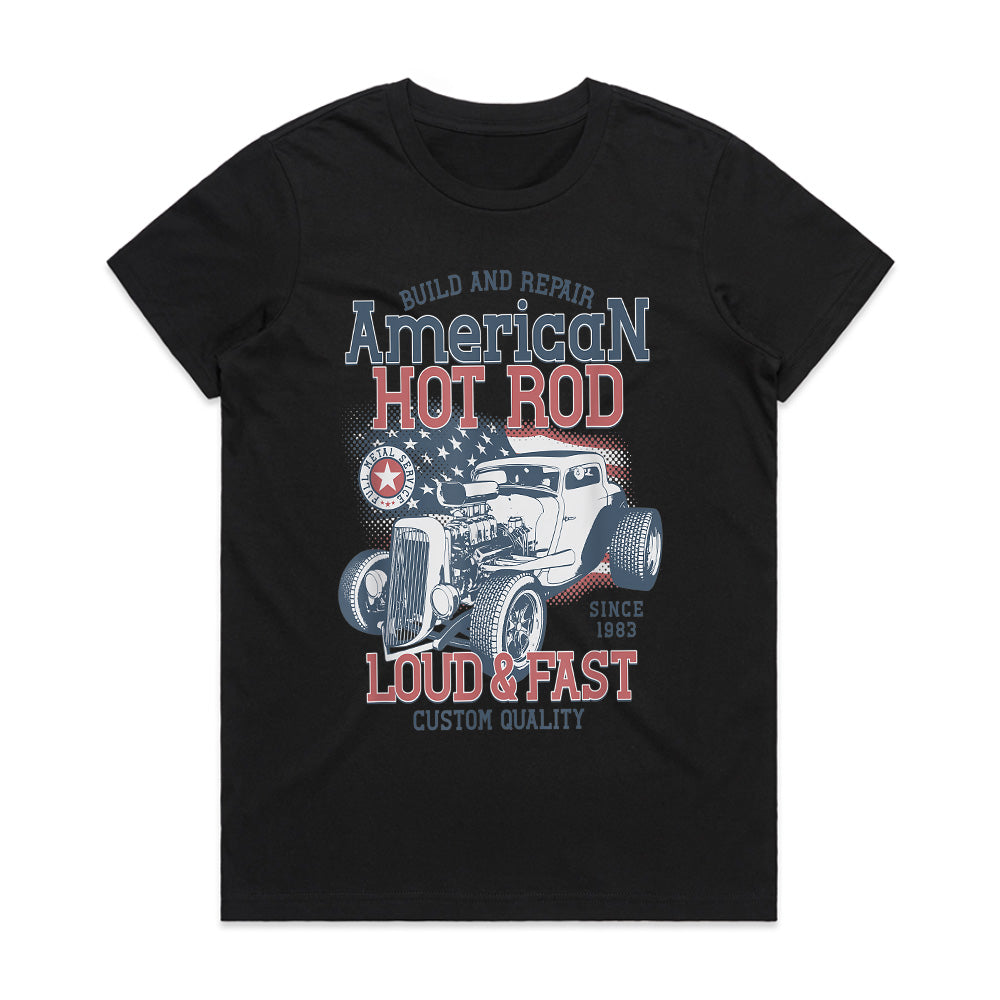 American Hot Rod T-Shirt – Loud & Fast Classic Car Style!