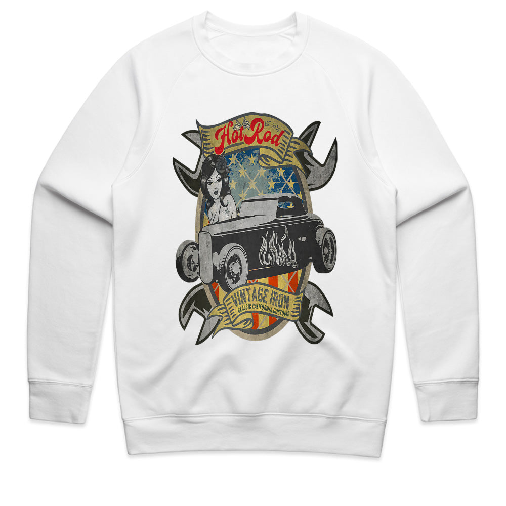 Hot Rod Vintage Iron T-Shirt – Classic California Custom Car & Pin-Up Retro Design