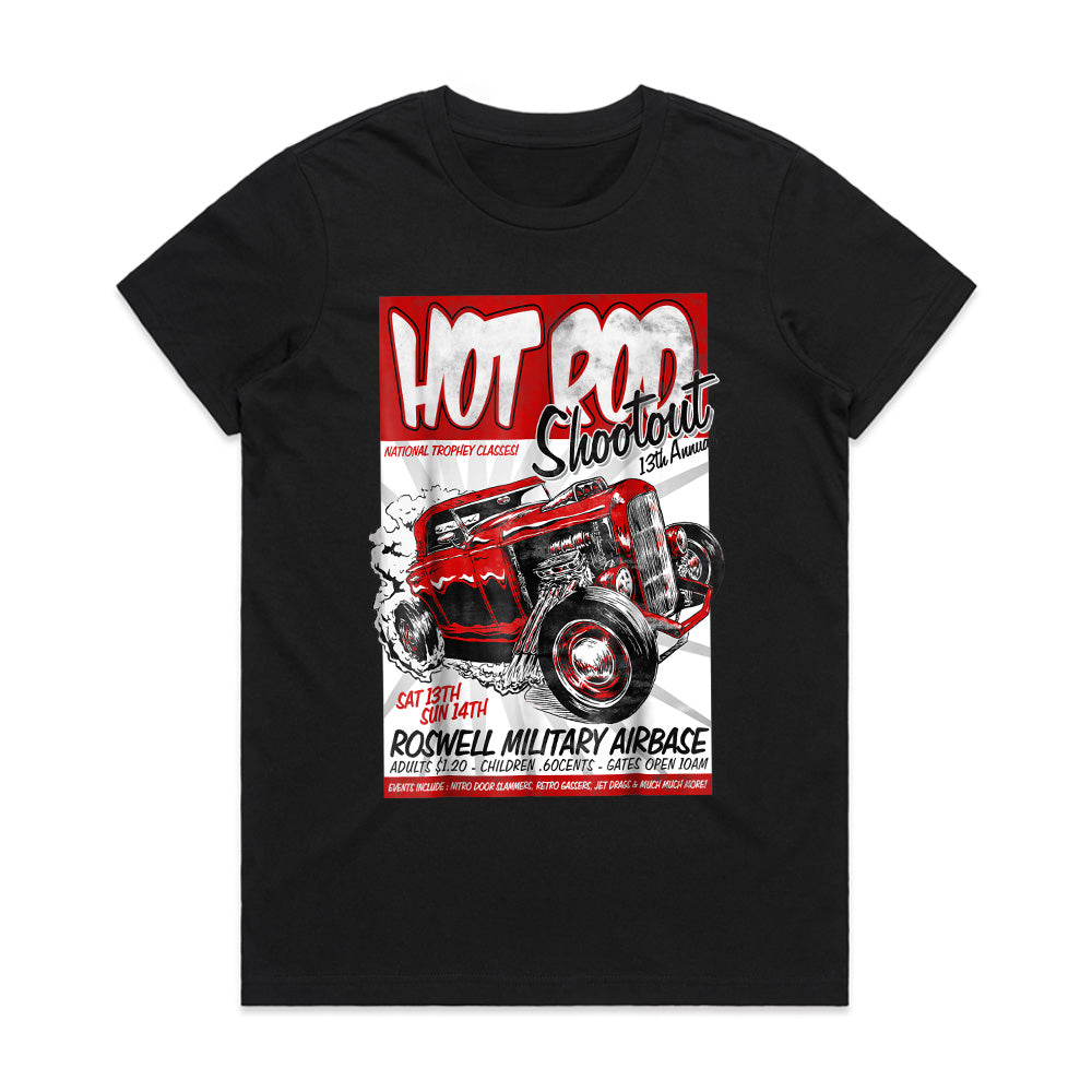 Hot Rod Shootout T-Shirt – Vintage Drag Racing Event Retro Tee