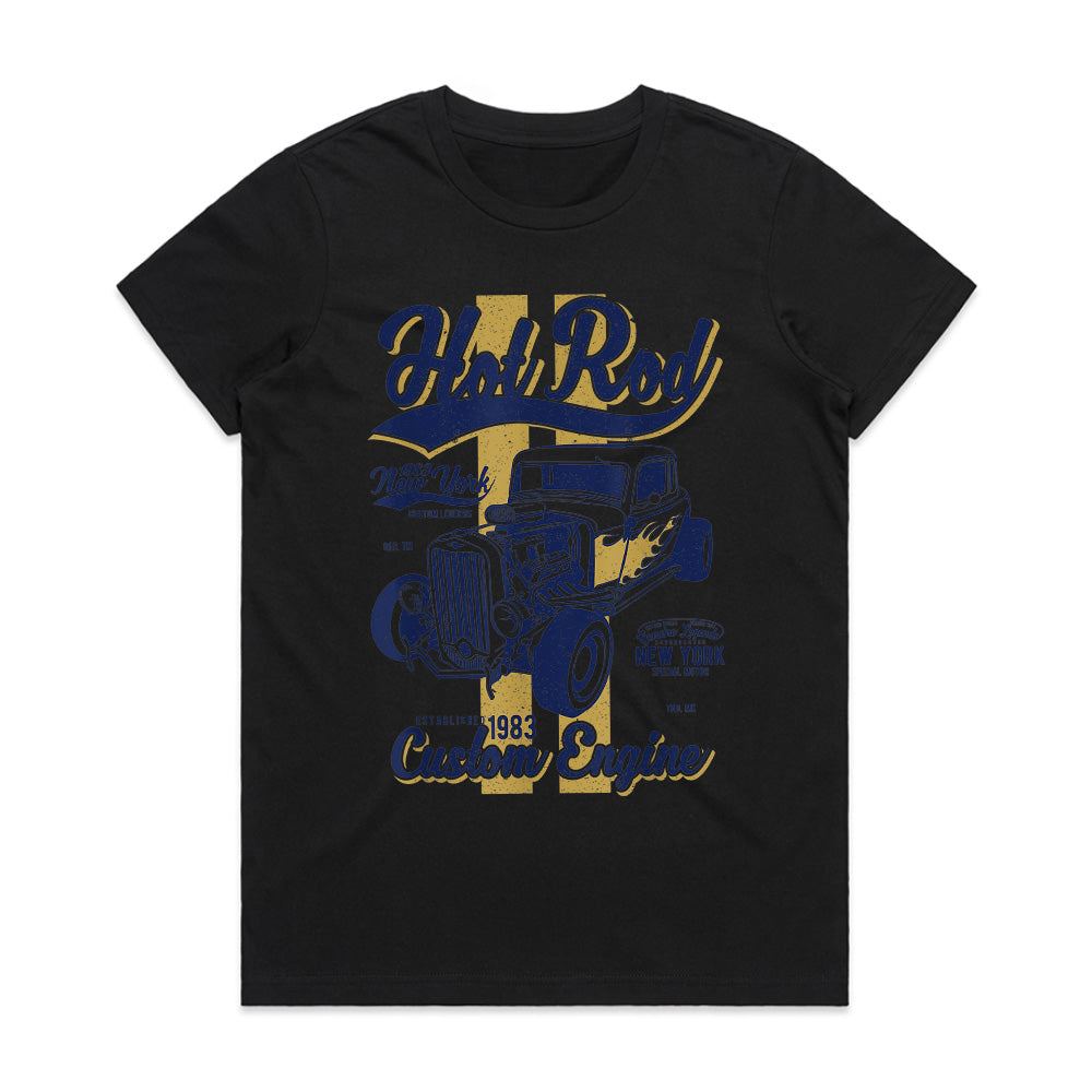 Hot Rod Custom Engine T-Shirt – Vintage 1983 Classic Car Racing Tee