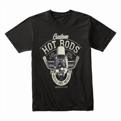 Custom Hot Rods T-Shirt – Vintage Build & Repair Motorcycle Engine Design