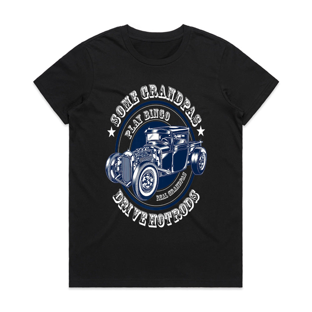 Hot Rod Grandpa T-Shirt – Some Grandpas Play Bingo, Real Grandpas Drive Hot Rods