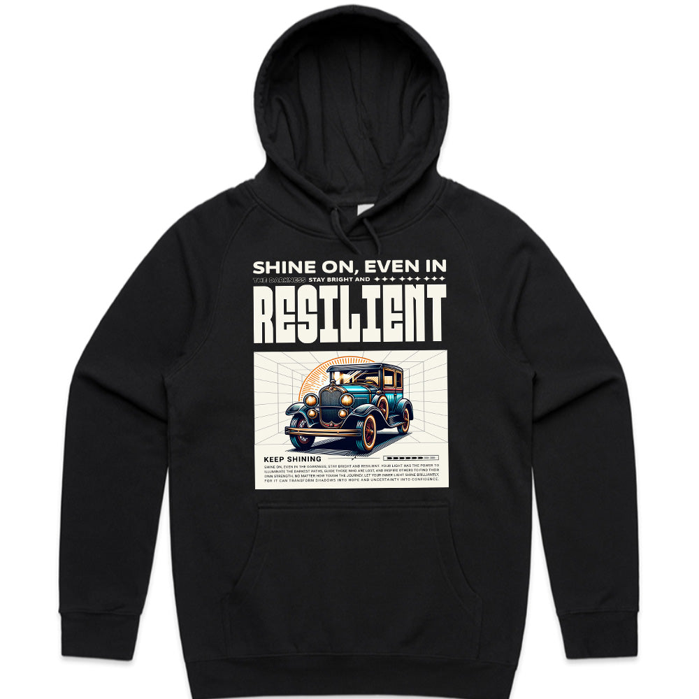 "Resilient – Shine On" Vintage Classic Car T-Shirt – Timeless Strength & Elegance