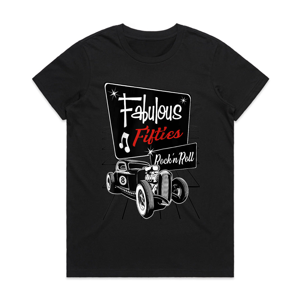 Fabulous Fifties Rock ‘n’ Roll Hot Rod T-Shirt – Vintage 50s Classic Car Tee