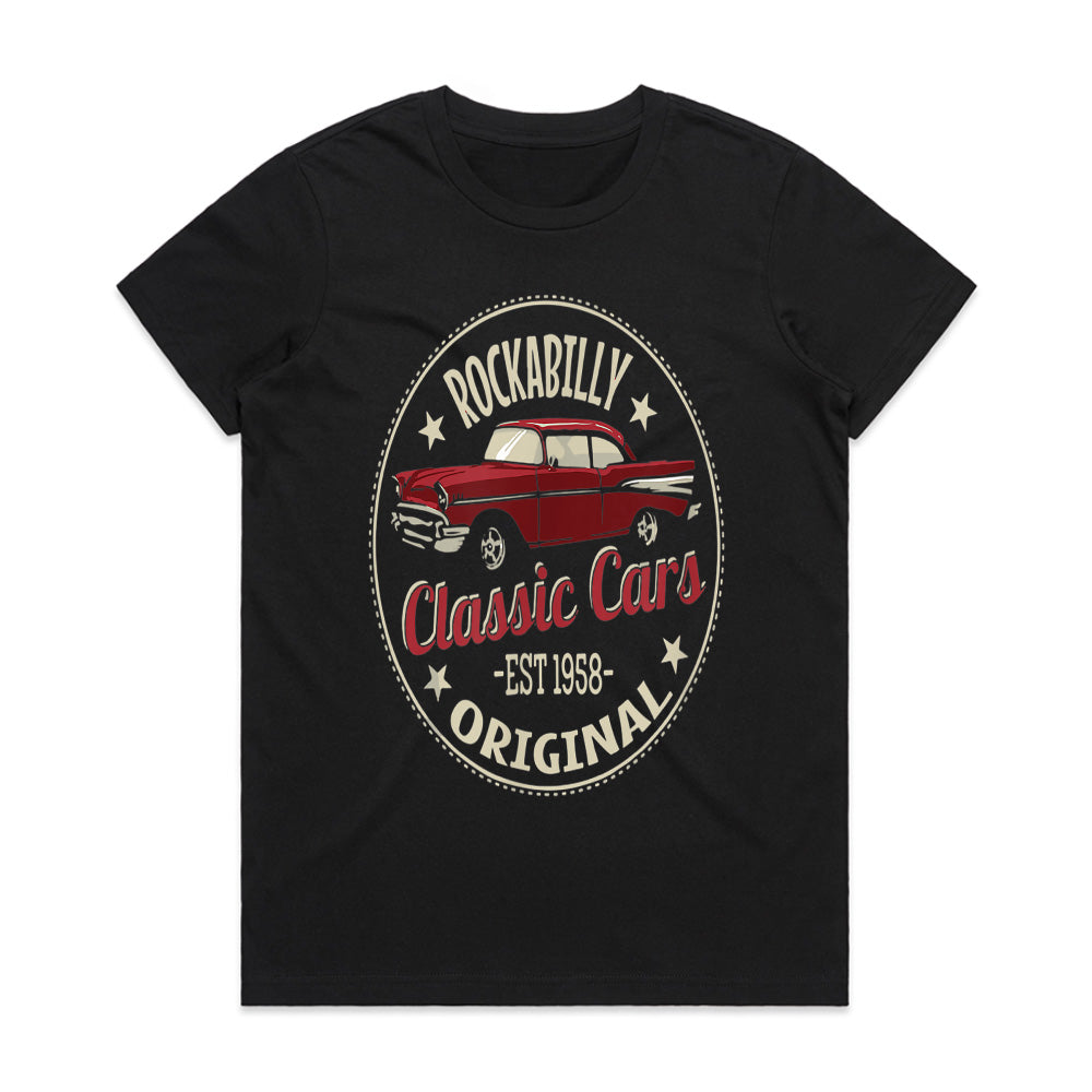 Rockabilly Classic Cars T-Shirt – Vintage 50s Retro Automotive Tee