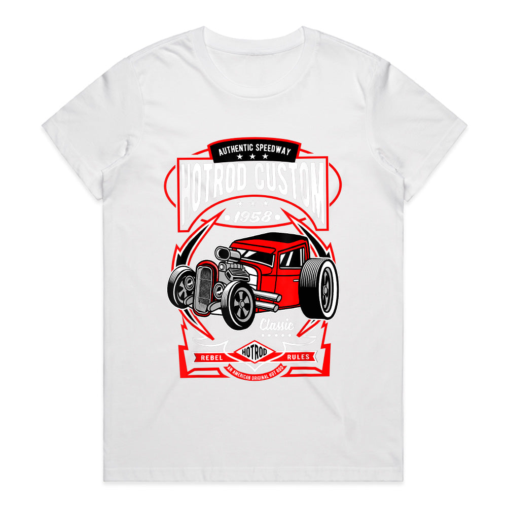 Hot Rod Custom 1958 T-Shirt – Vintage Speedway Rebel Rules Classic Car Design