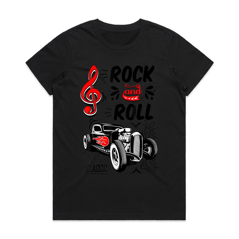 Rock & Roll Hot Rod T-Shirt – Classic 50s Rockabilly Vintage Car Style