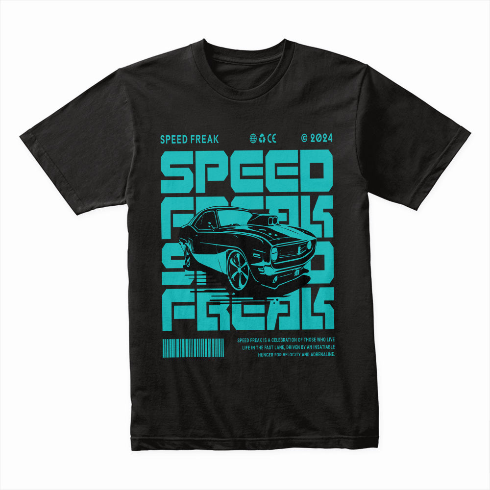 "Speed Freak" Muscle Car Streetwear T-Shirt – Neon Turbocharged Retro Racer Tee