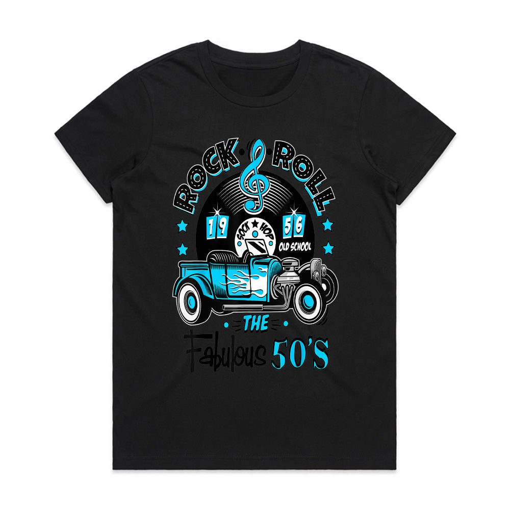 Rock & Roll 1956 Hot Rod T-Shirt – Retro 50s Sock Hop Classic Car Tee