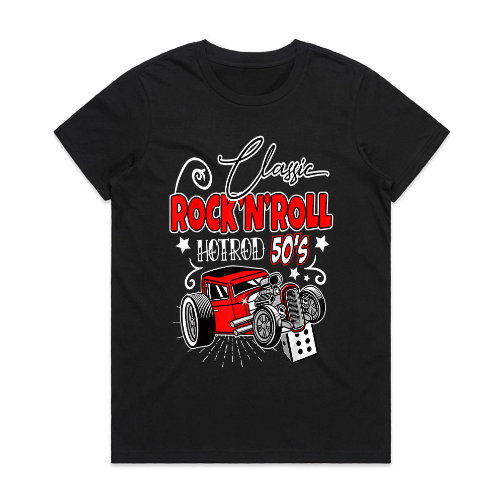 Classic 50s Rock 'n' Roll Hot Rod T-Shirt – Retro Rockabilly Car Enthusiast Tee