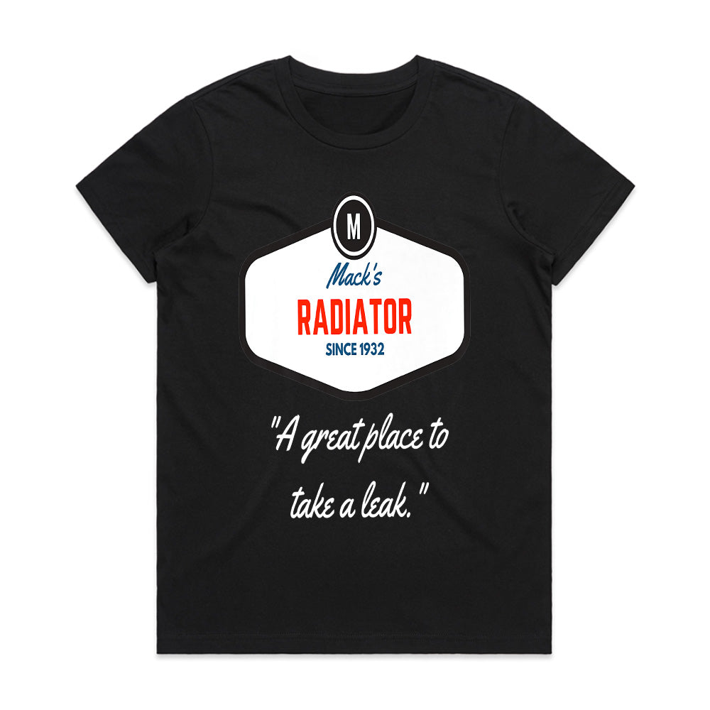 Funny Vintage Mechanic T-Shirt – Mack’s Radiator Retro Car Repair Tee