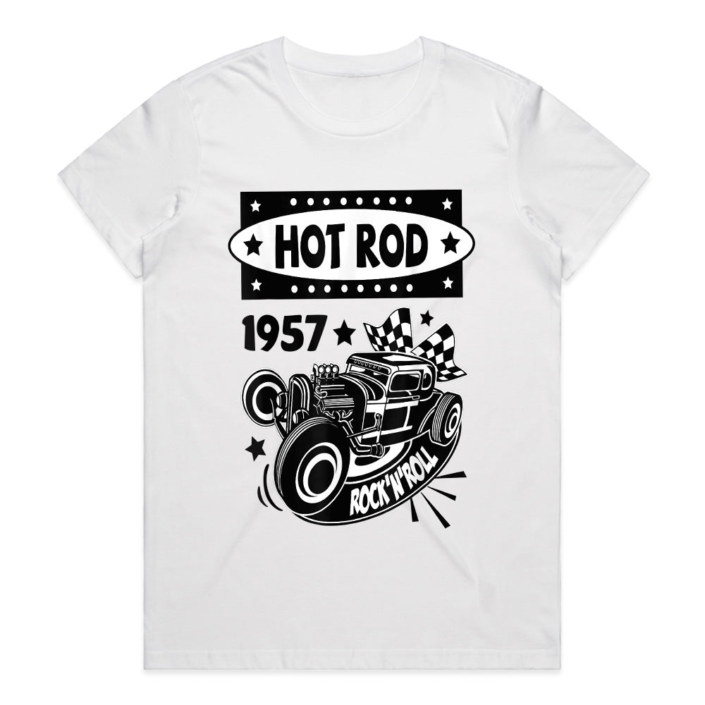 Hot Rod Rock 'N' Roll 1957 T-Shirt – Vintage 50s Classic Car Racing Design