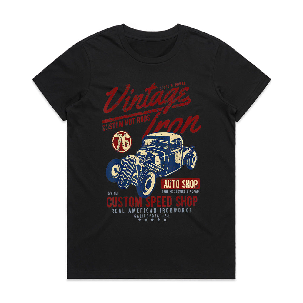 Vintage Iron Hot Rod T-Shirt – Custom Speed Shop Classic Car Tee