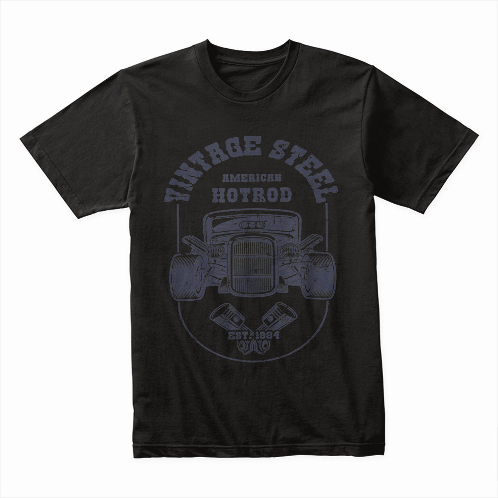 Vintage Steel American Hot Rod T-Shirt – Classic Retro Muscle Car Design