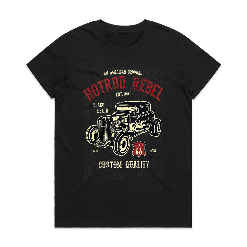 Hot Rod Rebel Vintage Route 66 T-Shirt – Custom Classic Car Enthusiast Tee