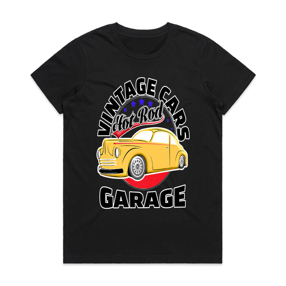 Vintage Cars Garage Hot Rod T-Shirt – Classic Retro Automotive Design