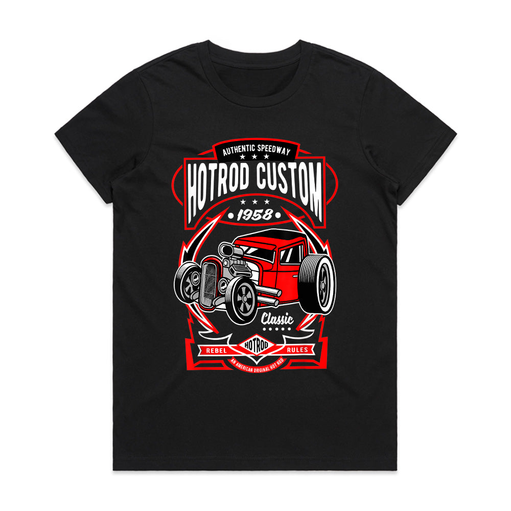 Hot Rod Custom 1958 T-Shirt – Vintage Speedway Rebel Rules Classic Car Design