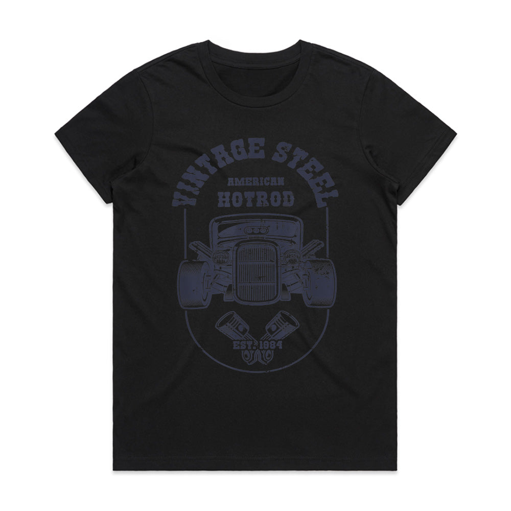 Vintage Steel American Hot Rod T-Shirt – Classic Retro Muscle Car Design