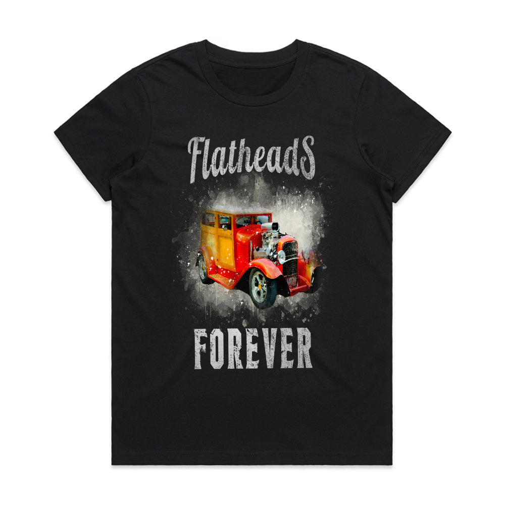 Flatheads Forever T-Shirt – Classic Hot Rod Vintage Car Enthusiast Tee