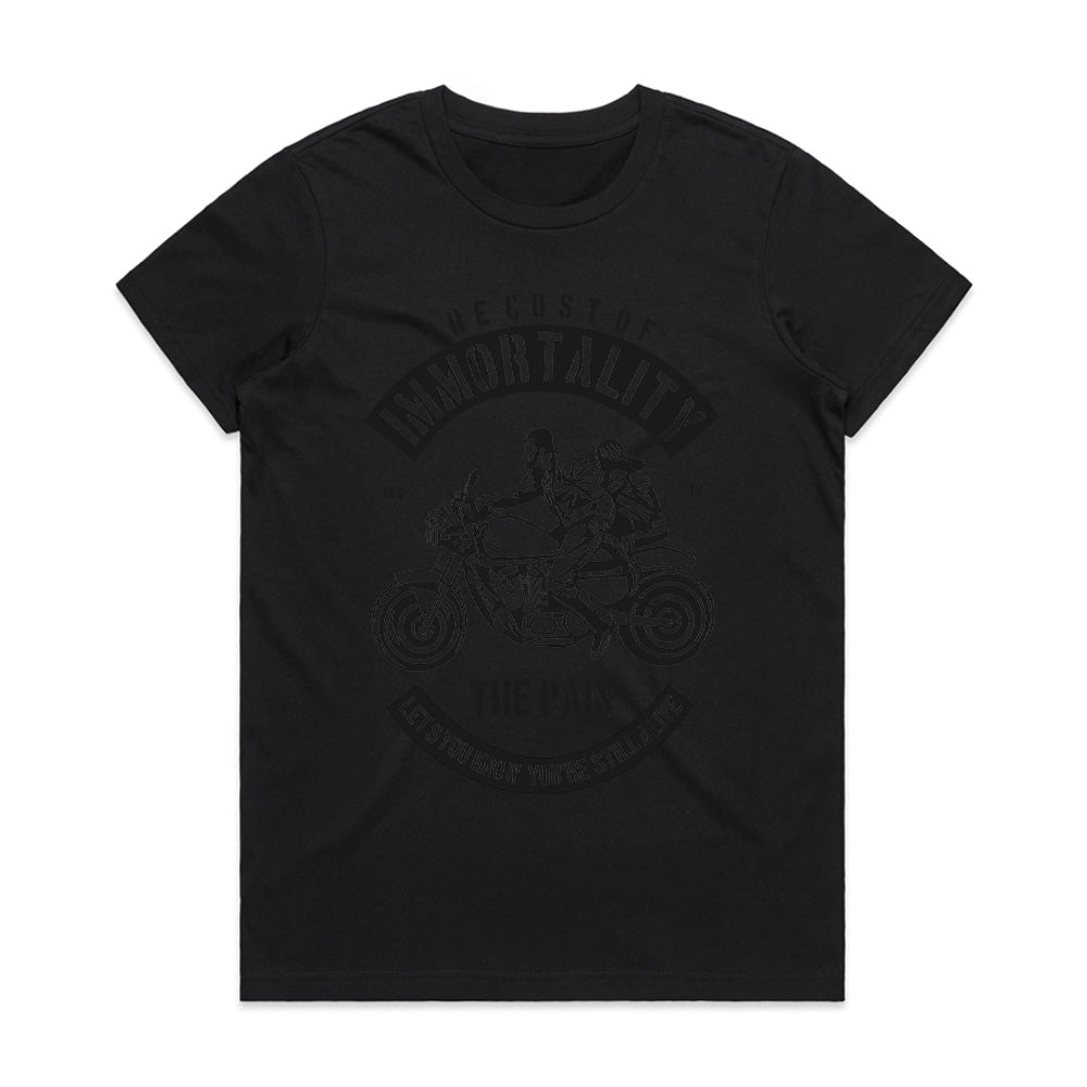 "The Cost of Immortality" Motorcycle T-Shirt – Biker Lifestyle & Freedom Design