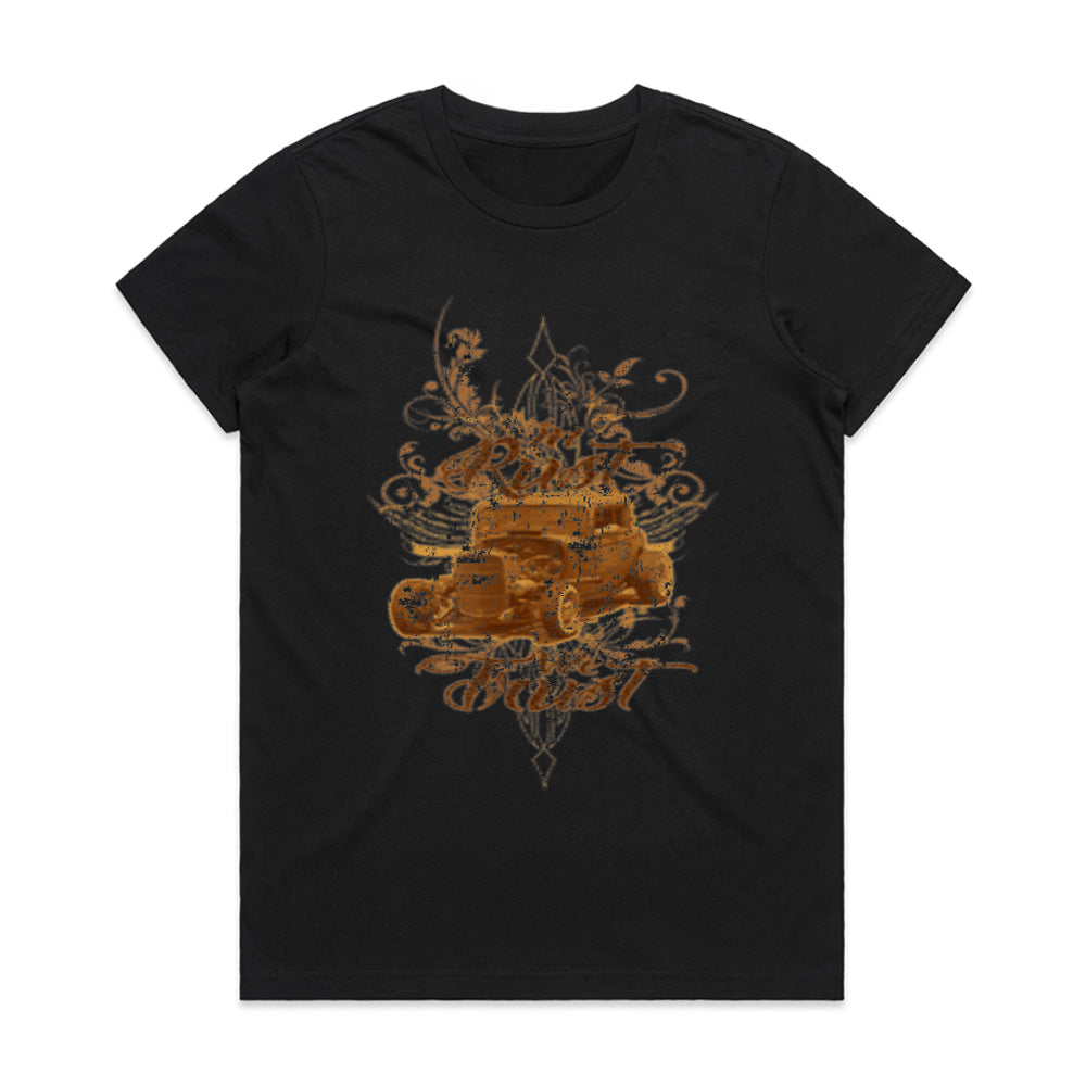 In Rust We Trust" T-Shirt – Vintage Hot Rod Rat Rod Custom Car Design