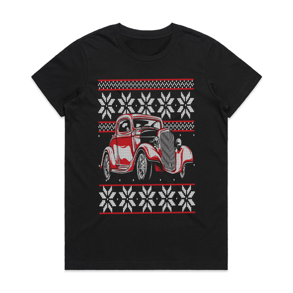 Classic Hot Rod Ugly Christmas Sweater T-Shirt
