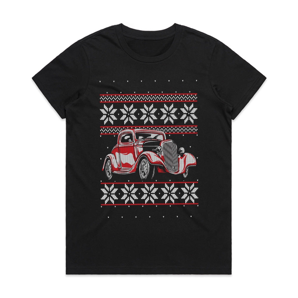 Classic Hot Rod Ugly Christmas Sweater T-Shirt