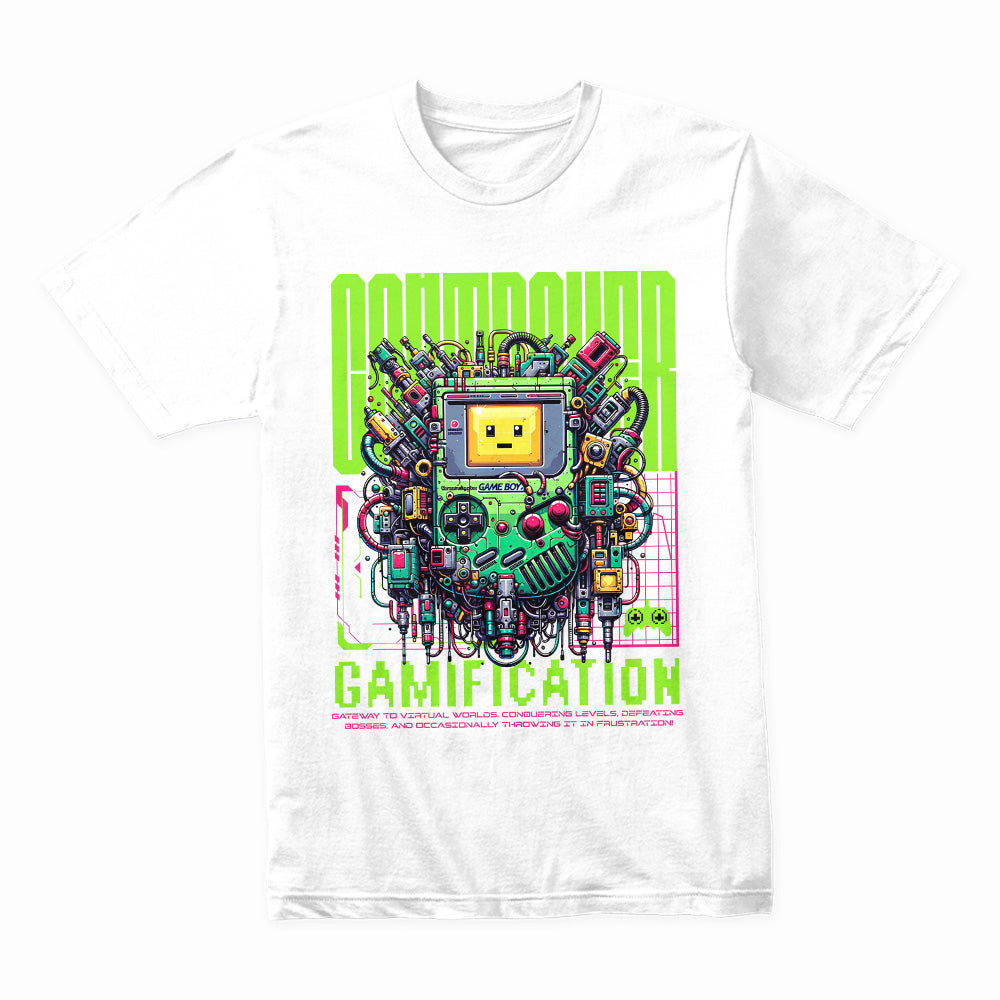 Cyberpunk "Gamification" T-Shirt – Futuristic Gaming Tech Design