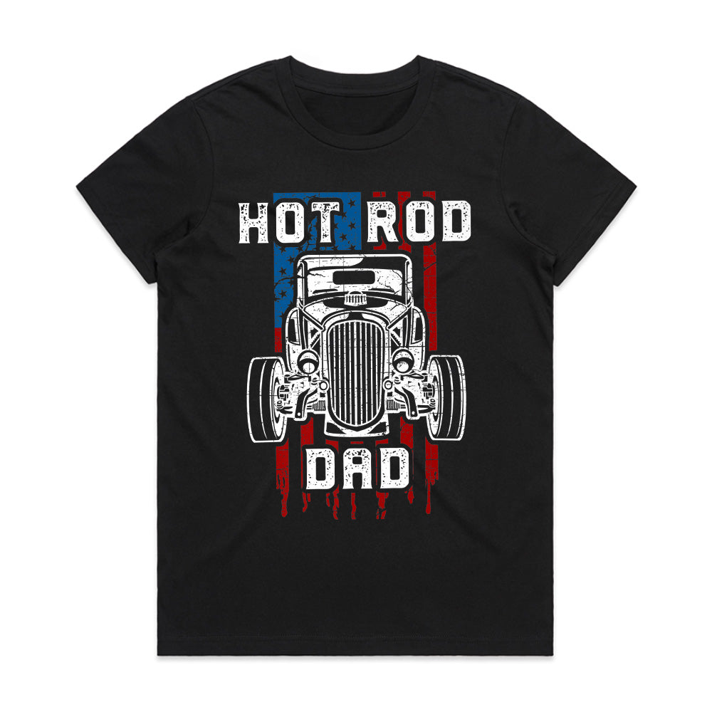 Hot Rod Dad – American Flag Classic Car Enthusiast T-Shirt