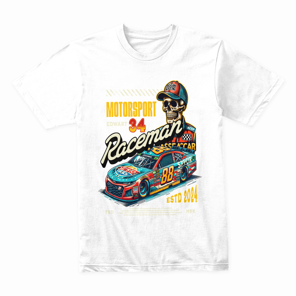 Vintage Racing Skull & Speedster Graphic T-Shirt – Motorsport Streetwear