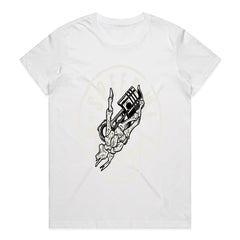 Speed Demon – Skeleton Hand & Piston Racer T-Shirt