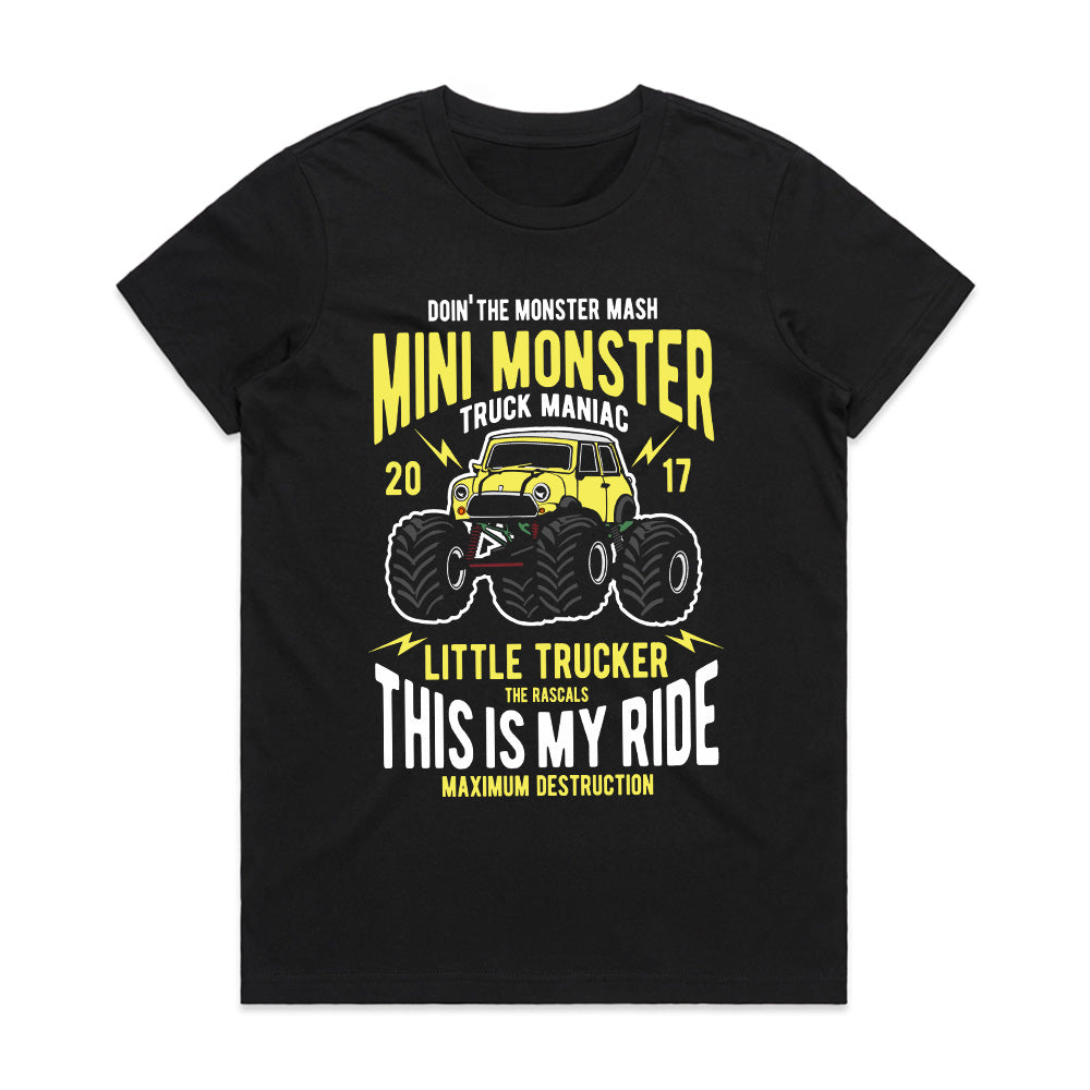 Mini Monster Truck Maniac T-Shirt – Little Trucker’s Ultimate Ride!