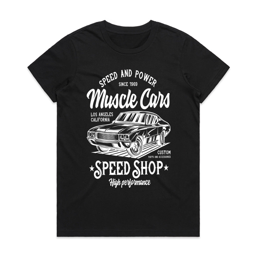 Muscle Car Speed Shop T-Shirt – Vintage Hot Rod Classic Garage Tee for Car Enthusiasts