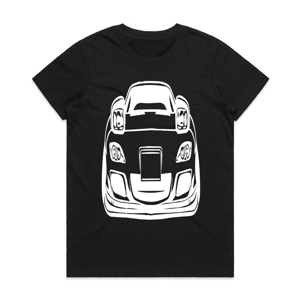 RX-7 Outline JDM T-Shirt – Minimalist Rotary Engine Sports Car Tee for Tuning & Drift Fans