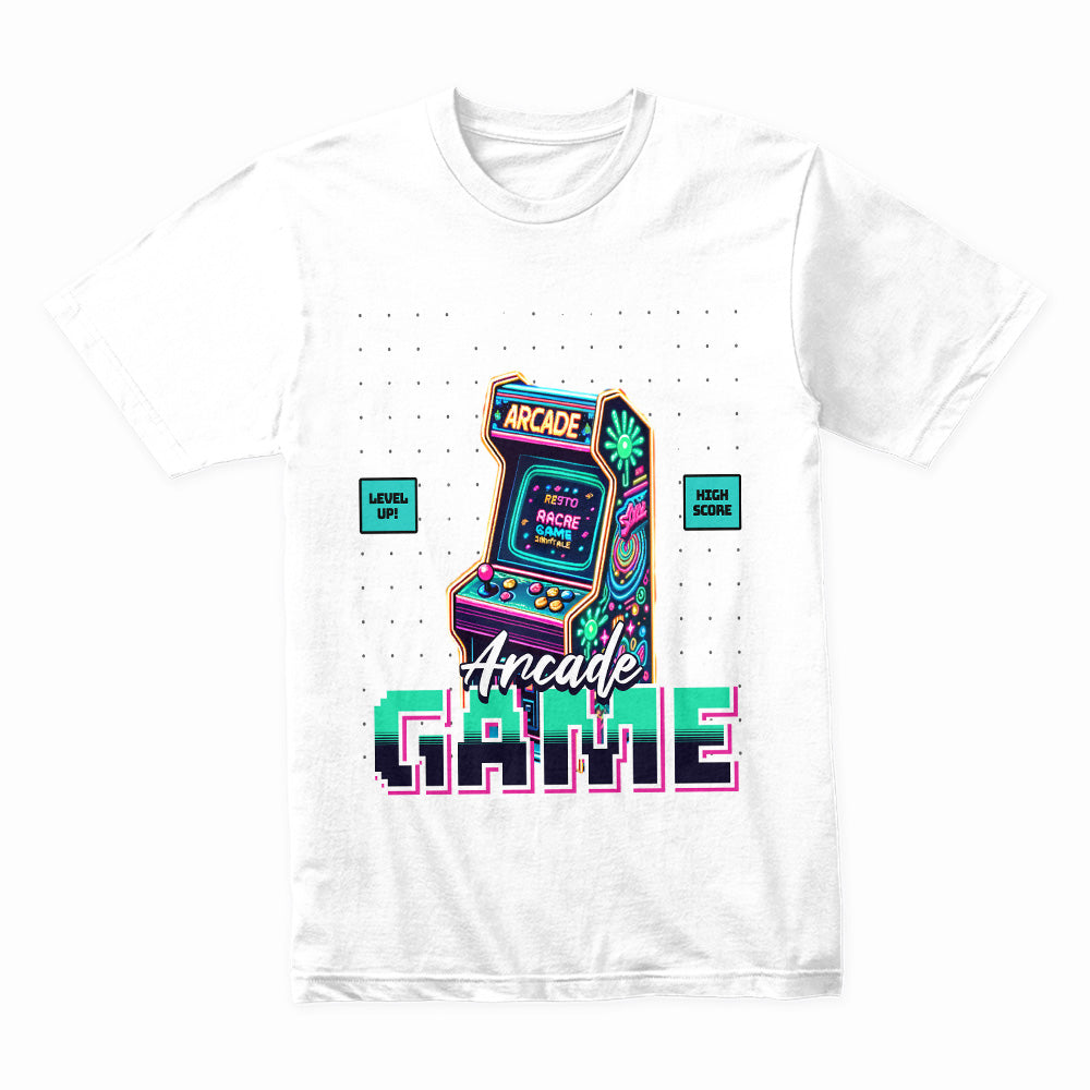 Retro Arcade Gamer T-Shirt – Neon Vintage Gaming Tee