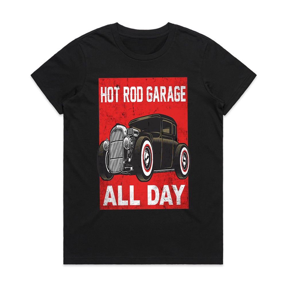 Hot Rod Garage T-Shirt – Vintage Rat Rod Classic Car Enthusiast Tee