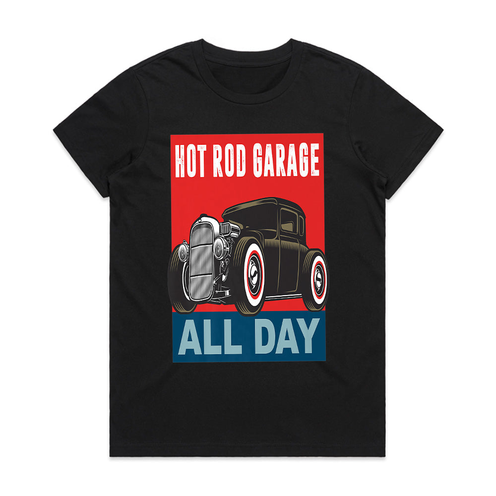 Hot Rod Garage All Day – Retro Vintage Rat Rod Enthusiast T-Shirt