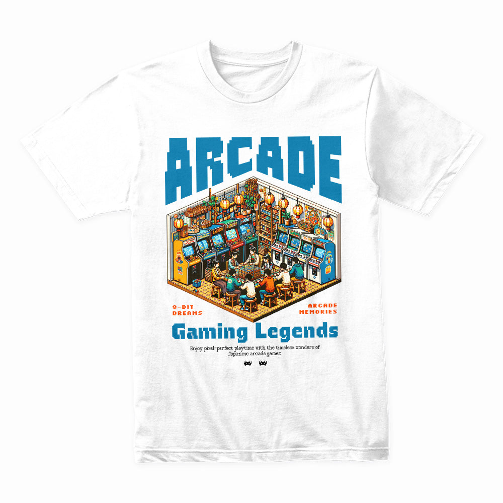 Vintage Arcade Gaming Legends T-Shirt – Retro 8-Bit Dreams Tee